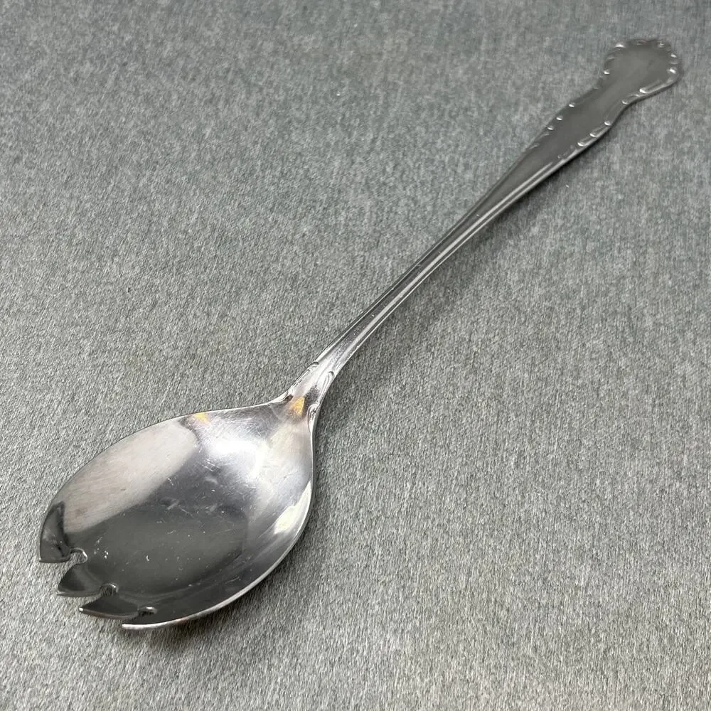 Vintage Queens Court Spork Serving Spoon Fork 11” Stainless Steel Japan MCM